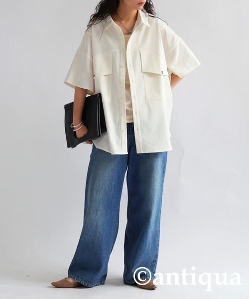 切り替えデザインシャツ（シャツ/ブラウス）｜antiqua（アンティカ）の