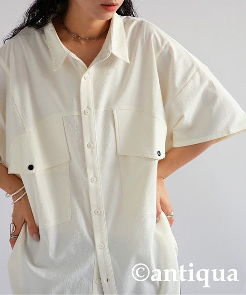 切り替えデザインシャツ（シャツ/ブラウス）｜antiqua（アンティカ）