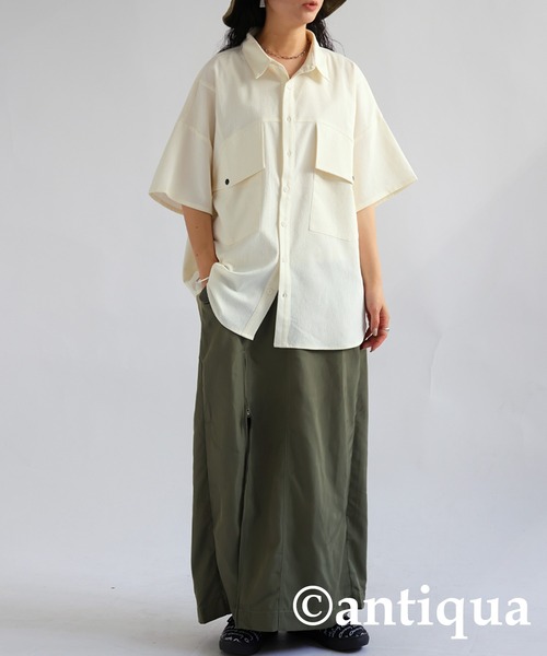 切り替えデザインシャツ（シャツ/ブラウス）｜antiqua（アンティカ）