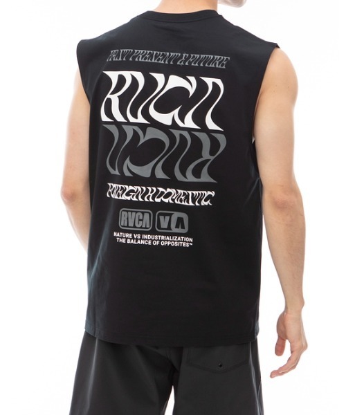 RVCA(ルーカ)の「RVCA メンズ 【SURF TEE】 FLIP FLOW SURF TANK ラッシュガード 【2024年夏モデル】/ルーカマッスルタンクトップ(水着)(ラッシュガード・メンズ・ホワイト/ブラック・MEDIUM/LARGE/X-LARGE/SMALL)」の2枚目の写真