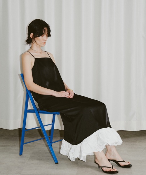 yae（ヤエ）の「Ballon hem satin dress / バルーンヘムサテン