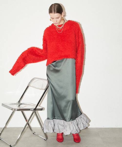 yae バルーンヘムサテンドレス yae（ヤエ）の「Ballon hem satin dress / バルーンヘムサテン
