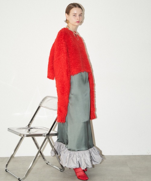 yae（ヤエ）の「Ballon hem satin dress / バルーンヘムサテン