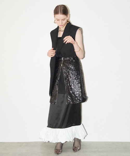 yae Ballonhemsatindress /バルーンヘムサテンドレス 38 yae（ヤエ）の「Ballon hem satin dress / バルーンヘムサテン