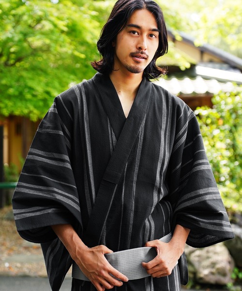 jiggys shop(ジギーズショップ)の「浴衣2点セット (浴衣+帯)(浴衣・メンズ・グレー系その他2/ブラック系その他4/ブラック系その他2/ベージュ系その他/ブラック系その他3/ブルー系その他/ブラック系その他/ブルー系その他5/ブルー系その他4/ブルー系その他3/ブルー系その他2/ブラウン系その他/グレー系その他/グレー系その他5/グレー系その他4/グレー系その他3・MEDIUM/X-SMALL/X-LARGE/LARGE/SMALL)」の4枚目の写真