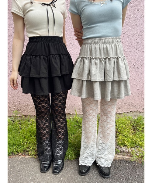 WC(ダブル シー)の「レースフレアパンツ(その他パンツ・レディース・ブラック/ホワイト・FREE)」の11枚目の写真