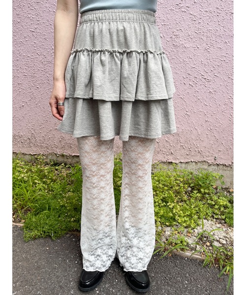 WC(ダブル シー)の「レースフレアパンツ(その他パンツ・レディース・ブラック/ホワイト・FREE)」の3枚目の写真