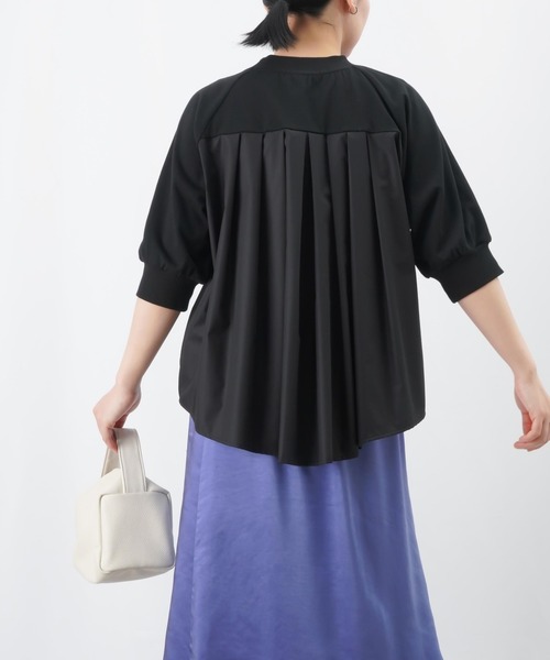 LUCA/LADY LUCK LUCA（ルカ/レディラックルカ）の「LC/LLL ドッキングタックラグランカットソー / 五分袖タックデザインプルオーバー（Tシャツ/カットソー・レディース・ブラック/ブルー/オフホワイト・FREE）」の16枚目の写真