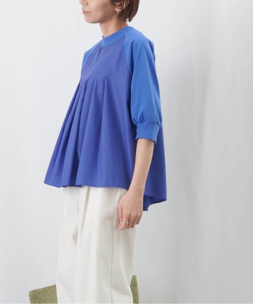 LUCA/LADY LUCK LUCA（ルカ/レディラックルカ）の「LC/LLL ドッキングタックラグランカットソー / 五分袖タックデザインプルオーバー（Tシャツ/カットソー・レディース・ブラック/ブルー/オフホワイト・FREE）」の7枚目の写真