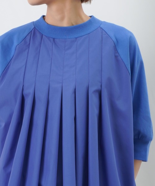 LUCA/LADY LUCK LUCA（ルカ/レディラックルカ）の「LC/LLL ドッキングタックラグランカットソー / 五分袖タックデザインプルオーバー（Tシャツ/カットソー・レディース・ブラック/ブルー/オフホワイト・FREE）」の11枚目の写真