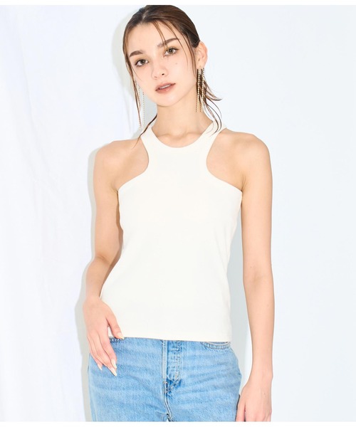 Settimissimo（セッティミッシモ）の「スムースデザインアメリカンスリーブタンクトップ（タンクトップ・レディース・モカ/ブラック/アイボリー・FREE）」の4枚目の写真