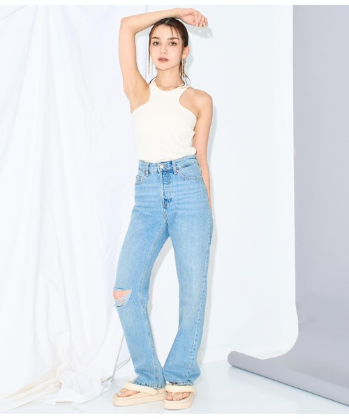 Settimissimo（セッティミッシモ）の「スムースデザインアメリカンスリーブタンクトップ（タンクトップ・レディース・モカ/ブラック/アイボリー・FREE）」の9枚目の写真