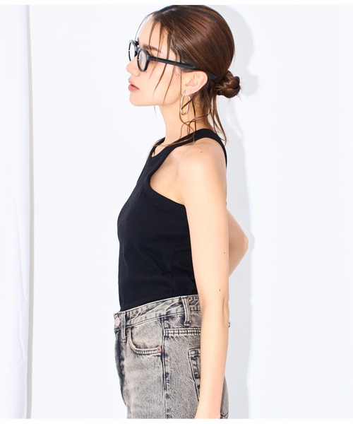 Settimissimo（セッティミッシモ）の「スムースデザインアメリカンスリーブタンクトップ（タンクトップ・レディース・モカ/ブラック/アイボリー・FREE）」の18枚目の写真