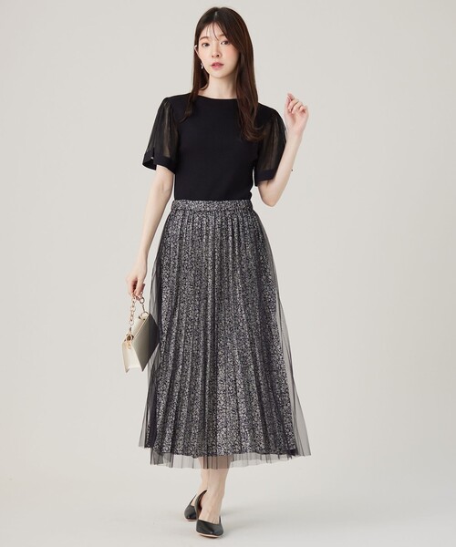 ANY SIS（エニィスィス）の「【洗える】チュールスリーブ ニット（ニット/セーター・レディース・ダルブルー系/ブラック系・2）」の7枚目の写真