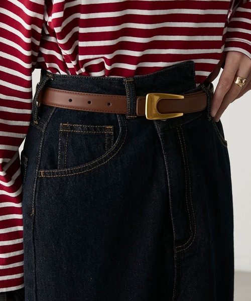 BONLECILL（ボンルシール）の「ヴィンテージライク デザインバックルレザーベルト（ベルト・レディース・ブラック/ブラウン・FREE）」の17枚目の写真