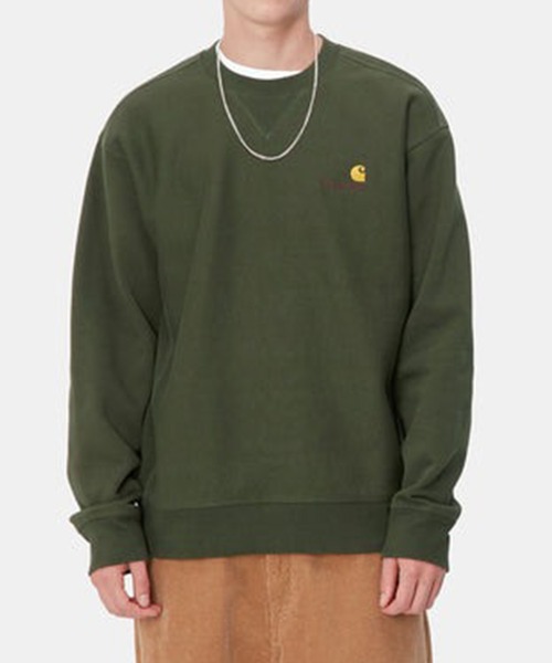 Carhartt WIP(カーハートダブリューアイピー)の「【Carhartt WIP】AMERICAN SCRIPT SWEATSHIRT I025475(スウェット・メンズ・グリーン/ライトグレー/ブラック/グリーン系1/グレー・M/L/S/XL)」の4枚目の写真