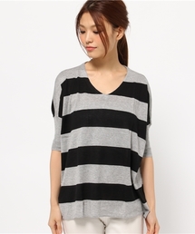 LBC | 12GアクリルコットンボーダーVプルオーバー(ニット/セーター)