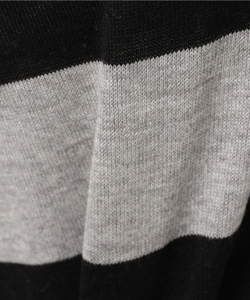 LBC(エルビーシー)の「12GアクリルコットンボーダーVプルオーバー(ニット/セーター・レディース・オフホワイト/グリーン/アッシュグレー・MEDIUM)」の9枚目の写真