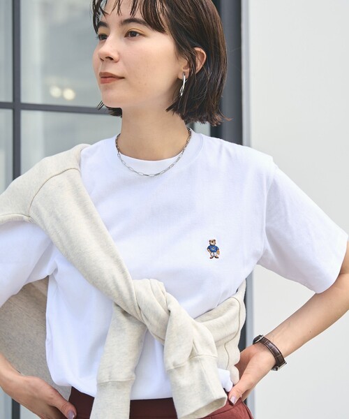 coen(コーエン)の「【WEB限定】USAコットンベア刺繍Tシャツ(Tシャツ/カットソー・レディース・オフホワイト/ナチュラル/ブラック/その他2・M/L)」の17枚目の写真