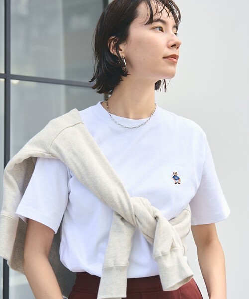 coen(コーエン)の「【WEB限定】USAコットンベア刺繍Tシャツ(Tシャツ/カットソー・レディース・オフホワイト/ナチュラル/ブラック/その他2・M/L)」の20枚目の写真
