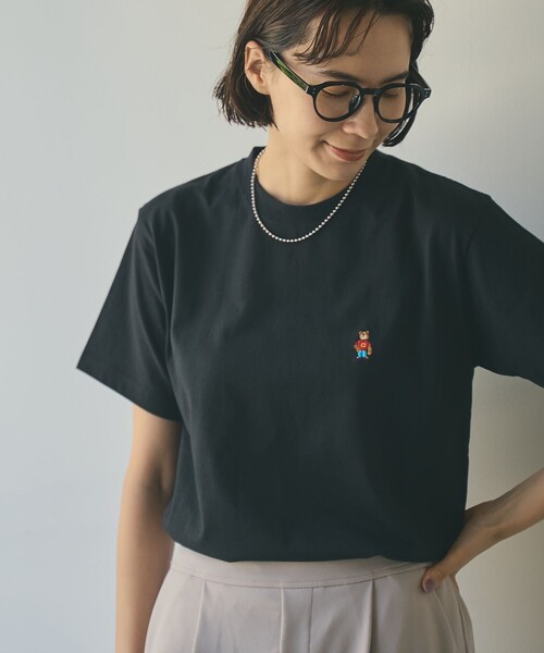 coen(コーエン)の「【WEB限定】USAコットンベア刺繍Tシャツ(Tシャツ/カットソー・レディース・オフホワイト/ナチュラル/ブラック/その他2・M/L)」の9枚目の写真