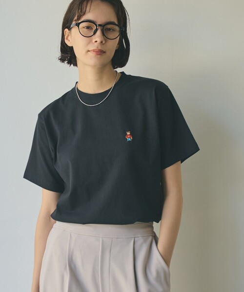 coen(コーエン)の「【WEB限定】USAコットンベア刺繍Tシャツ(Tシャツ/カットソー・レディース・オフホワイト/ナチュラル/ブラック/その他2・M/L)」の10枚目の写真