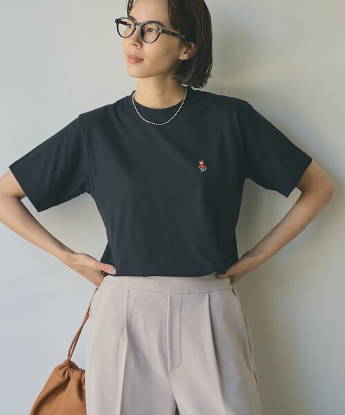 coen(コーエン)の「【WEB限定】USAコットンベア刺繍Tシャツ(Tシャツ/カットソー・レディース・オフホワイト/ナチュラル/ブラック/その他2・M/L)」の14枚目の写真
