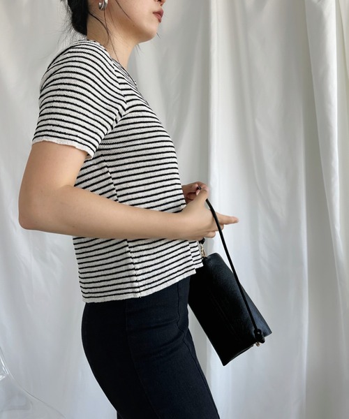 aimoha(アイモハ)の「麻入り涼しいフロントボタンTシャツ (SS)(Tシャツ/カットソー・レディース・ライトグリーン/ホワイト/ブラック/ベージュ/イエロー・FREE)」の10枚目の写真