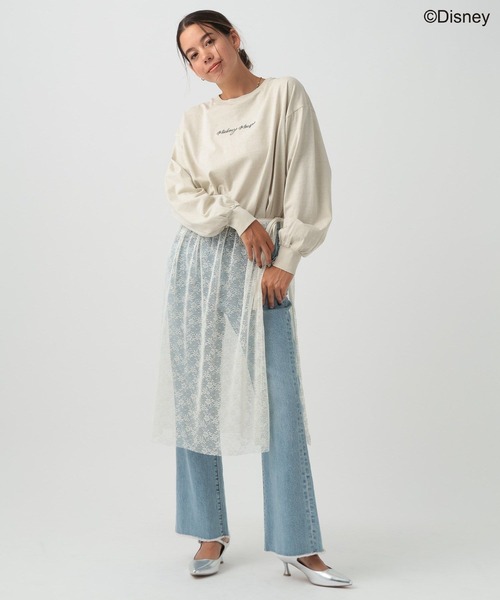 Disney(ディズニー)の「【Disney(ディズニー)ミッキー&ミニー】ロンT(Tシャツ/カットソー・レディース・チャコール/オフホワイト/ピンク/ベージュ・FREE)」の14枚目の写真