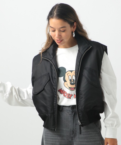 Disney(ディズニー)の「【Disney(ディズニー)ミッキー&ミニー】ロンT(Tシャツ/カットソー・レディース・チャコール/オフホワイト/ピンク/ベージュ・FREE)」の6枚目の写真