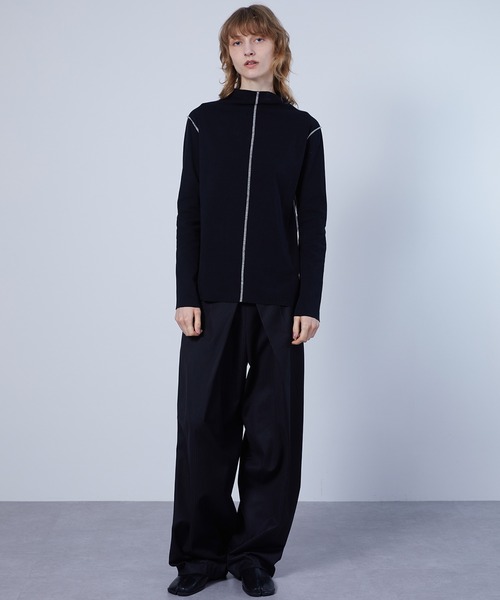 ELOOPS(イーループス)の「【ELOOPS】ステッチラインルーズトップス・カットソー(Tシャツ/カットソー・レディース・ホワイト/ブラック・FREE)」の4枚目の写真