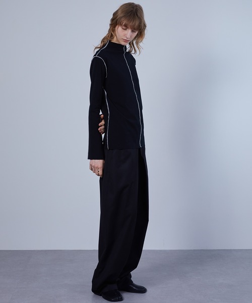 ELOOPS(イーループス)の「【ELOOPS】ステッチラインルーズトップス・カットソー(Tシャツ/カットソー・レディース・ホワイト/ブラック・FREE)」の5枚目の写真