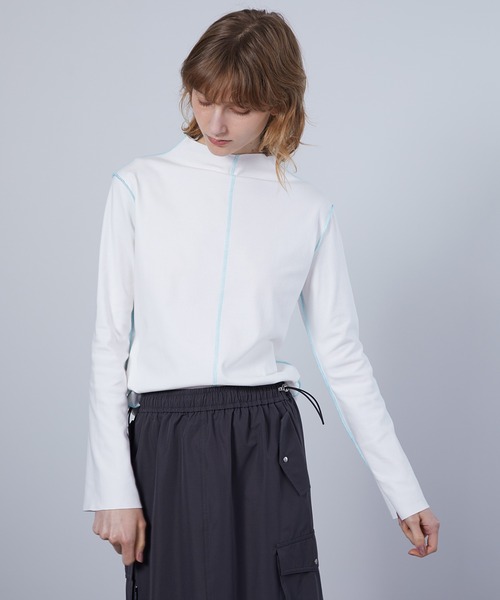 ELOOPS(イーループス)の「【ELOOPS】ステッチラインルーズトップス・カットソー(Tシャツ/カットソー・レディース・ホワイト/ブラック・FREE)」の22枚目の写真