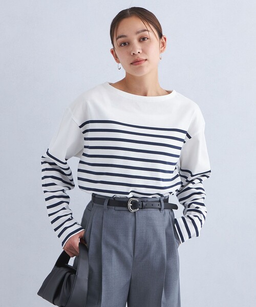 green label relaxing(グリーンレーベルリラクシング)の「ライト バスク シャツ(Tシャツ/カットソー・レディース・グレー/ライトピンク/その他3/その他1/その他2・36/38)」の3枚目の写真