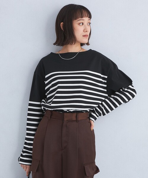 green label relaxing(グリーンレーベルリラクシング)の「ライト バスク シャツ(Tシャツ/カットソー・レディース・グレー/ライトピンク/その他3/その他1/その他2・36/38)」の4枚目の写真