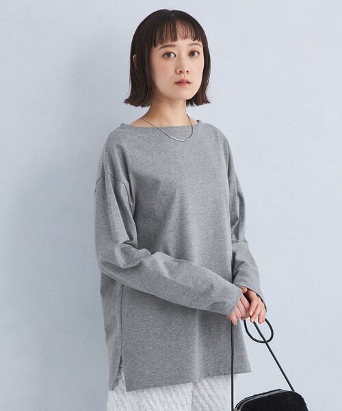 green label relaxing(グリーンレーベルリラクシング)の「ライト バスク シャツ(Tシャツ/カットソー・レディース・グレー/ライトピンク/その他3/その他1/その他2・36/38)」の1枚目の写真