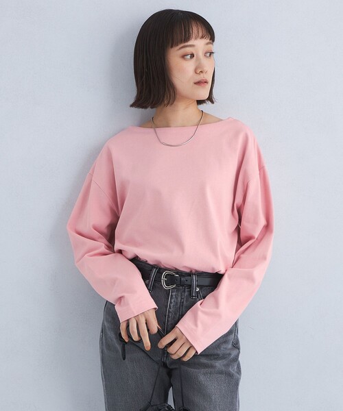 green label relaxing(グリーンレーベルリラクシング)の「ライト バスク シャツ(Tシャツ/カットソー・レディース・グレー/ライトピンク/その他3/その他1/その他2・36/38)」の2枚目の写真