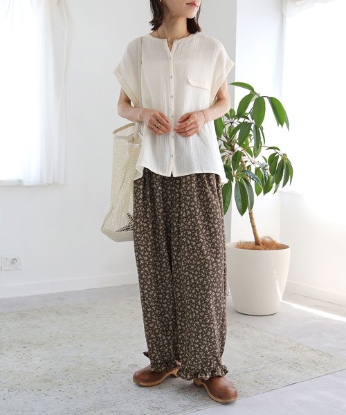 Crisp（クリスプ）の「バイカラーステッチダブルガーゼブラウス（シャツ/ブラウス・レディース・ピンク/イエロー/アイボリー・FREE）」の12枚目の写真