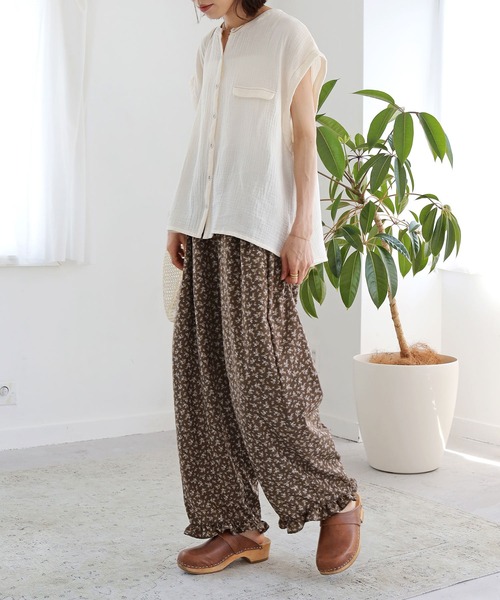 Crisp（クリスプ）の「バイカラーステッチダブルガーゼブラウス（シャツ/ブラウス・レディース・ピンク/イエロー/アイボリー・FREE）」の11枚目の写真