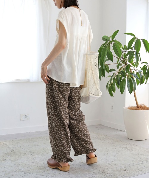 Crisp（クリスプ）の「バイカラーステッチダブルガーゼブラウス（シャツ/ブラウス・レディース・ピンク/イエロー/アイボリー・FREE）」の10枚目の写真