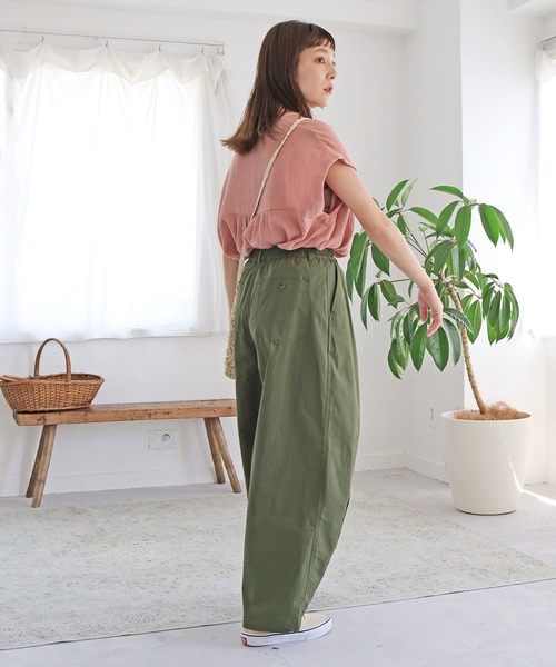 Crisp（クリスプ）の「バイカラーステッチダブルガーゼブラウス（シャツ/ブラウス・レディース・ピンク/イエロー/アイボリー・FREE）」の22枚目の写真