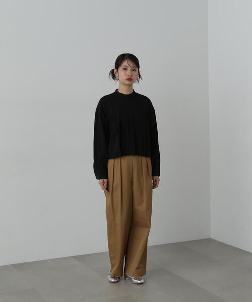N.(N. Natural Beauty Basic)(エヌエヌナチュラルビューティーベーシック)の「◆スタンドカラーショートタックブラウス(シャツ/ブラウス・レディース・ホワイト/ブラック/ブルー・MEDIUM)」の8枚目の写真