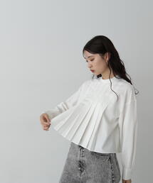 N.（N. Natural Beauty Basic） | ◆スタンドカラーショートタックブラウス(シャツ/ブラウス)