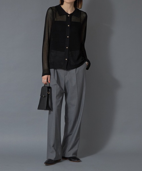 【セール】メッシュ長袖ニットポロシャツ（ニット/セーター）｜each（イーチ）