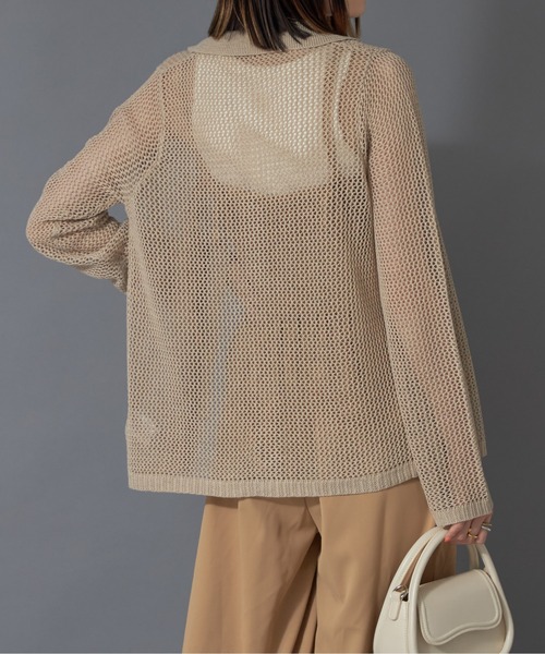 【セール】メッシュ長袖ニットポロシャツ（ニット/セーター）｜each（イーチ）