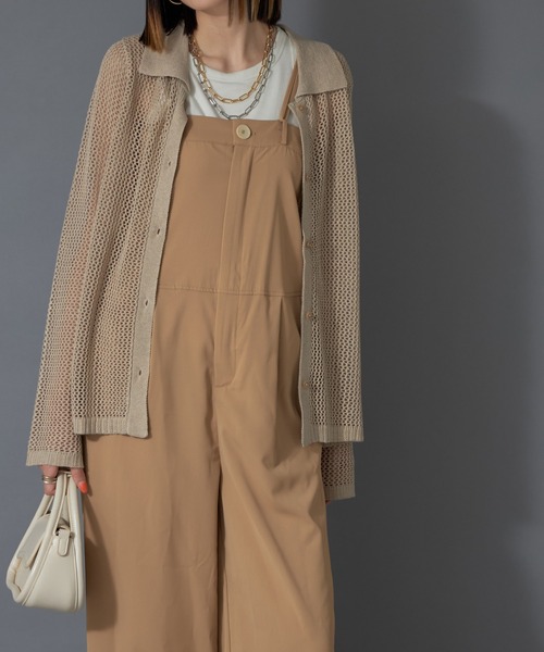 【セール】メッシュ長袖ニットポロシャツ（ニット/セーター）｜each（イーチ）