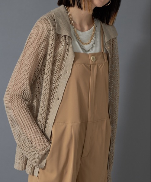 【セール】メッシュ長袖ニットポロシャツ（ニット/セーター）｜each（イーチ）