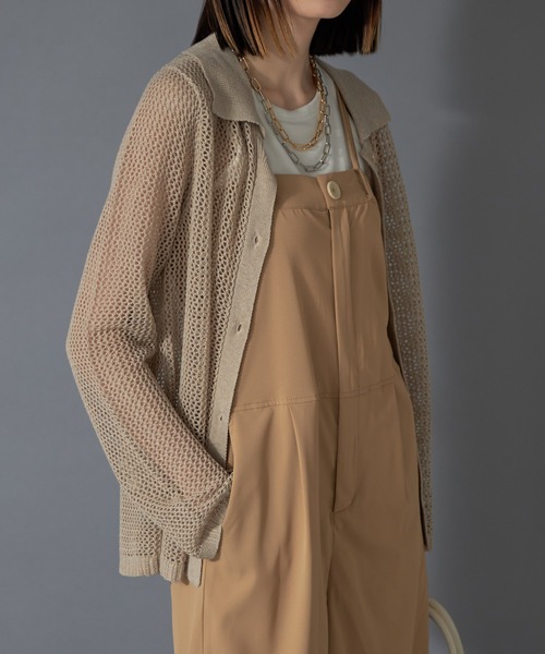 【セール】メッシュ長袖ニットポロシャツ（ニット/セーター）｜each（イーチ）