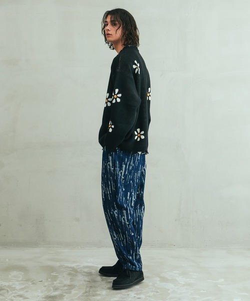 Revo. ヴィンテージディテール ダメージ加工 フラワージャガード ルーズニット プルオーバー（ニット/セーター）｜Revo.（レボ）