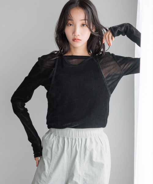 LOWRYS FARM（ローリーズファーム）の「ベロアチュール２ＰＬＳ 138866（Tシャツ/カットソー・レディース・アイボリー/ピンク/ブラック・FREE）」の10枚目の写真